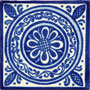 Mexican Colonial Tile Medallon Azul 1099